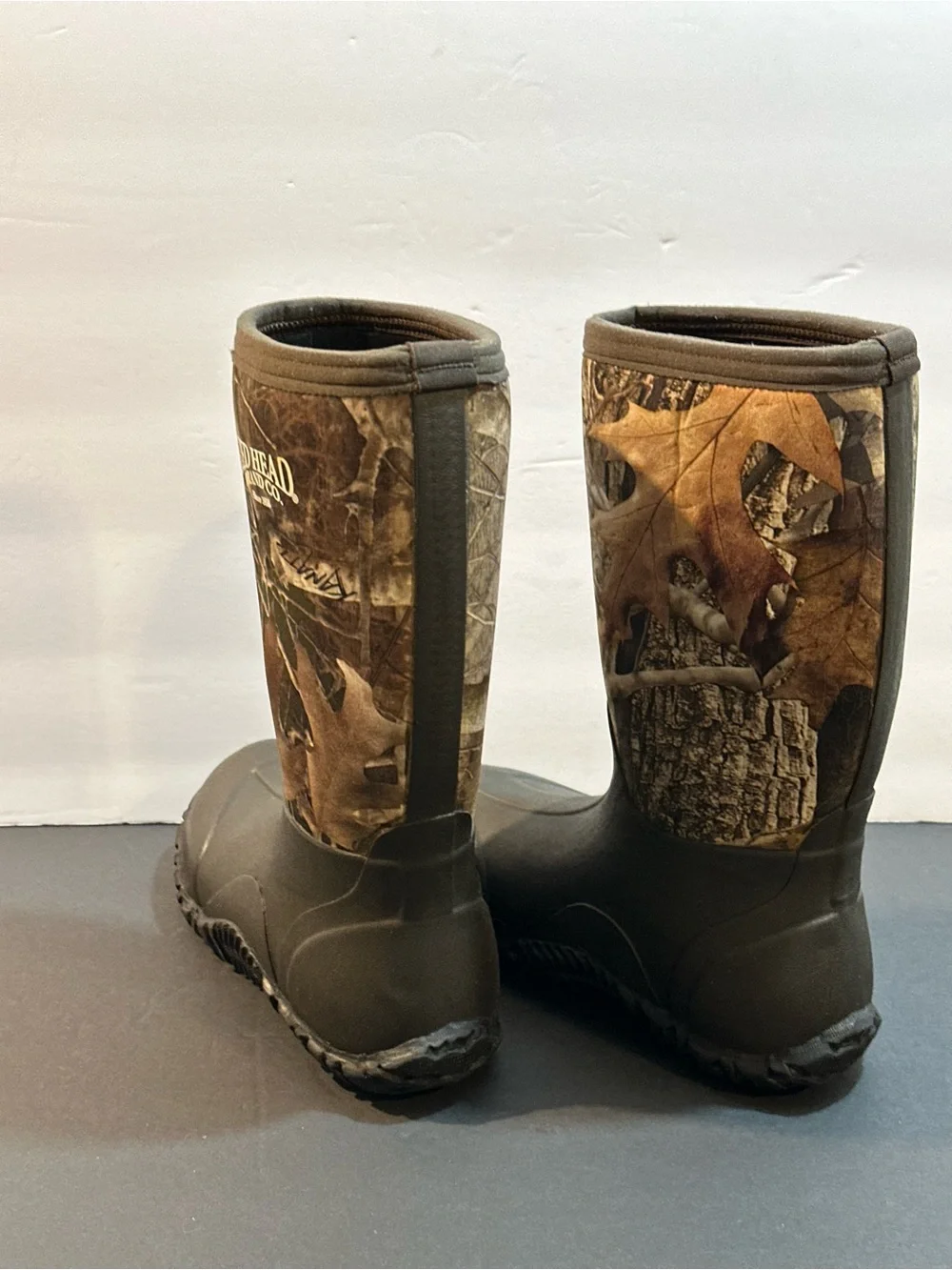 RedHead Kids Camo Rubber Boots in Brown and Black